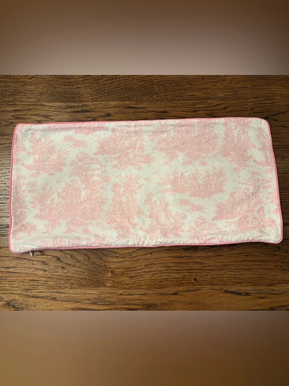 Pink French Toile Lumbar Pillow Cover 22x11 Grandmillennial Cottage Decor